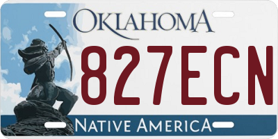 OK license plate 827ECN