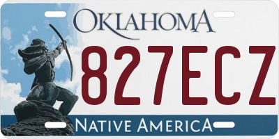 OK license plate 827ECZ