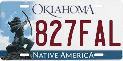 OK license plate 827FAL
