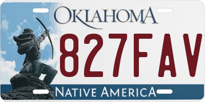 OK license plate 827FAV