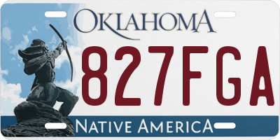 OK license plate 827FGA