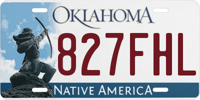 OK license plate 827FHL
