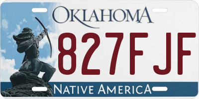 OK license plate 827FJF