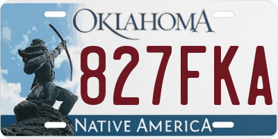 OK license plate 827FKA