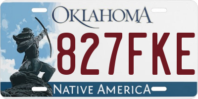 OK license plate 827FKE