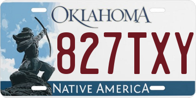 OK license plate 827TXY