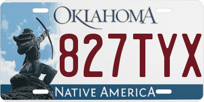 OK license plate 827TYX