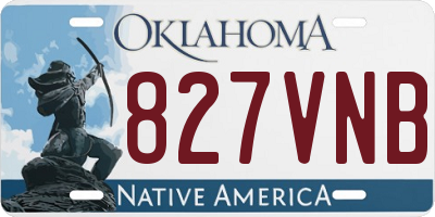 OK license plate 827VNB