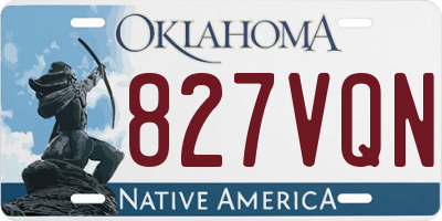 OK license plate 827VQN