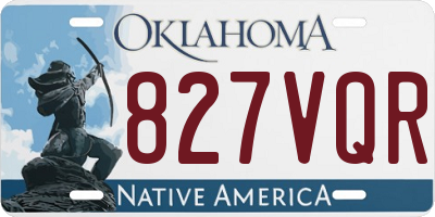 OK license plate 827VQR