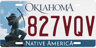 OK license plate 827VQV