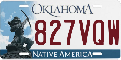 OK license plate 827VQW