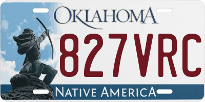 OK license plate 827VRC