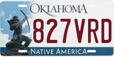 OK license plate 827VRD