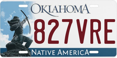 OK license plate 827VRE