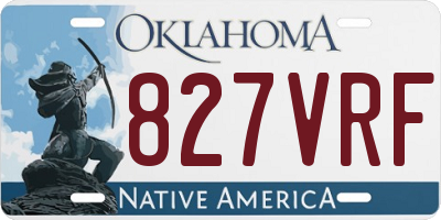 OK license plate 827VRF