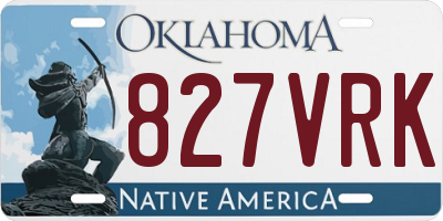 OK license plate 827VRK