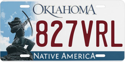 OK license plate 827VRL