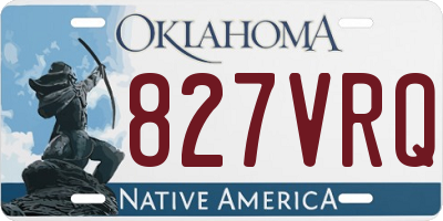 OK license plate 827VRQ