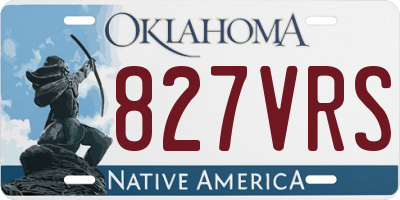OK license plate 827VRS