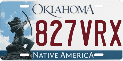 OK license plate 827VRX
