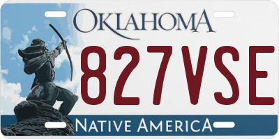 OK license plate 827VSE