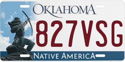 OK license plate 827VSG