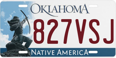 OK license plate 827VSJ