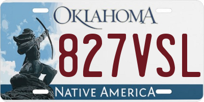 OK license plate 827VSL
