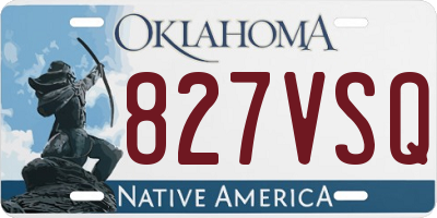 OK license plate 827VSQ
