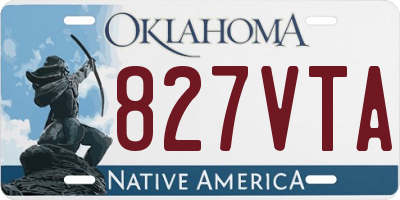 OK license plate 827VTA