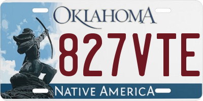 OK license plate 827VTE