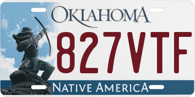 OK license plate 827VTF