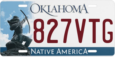 OK license plate 827VTG