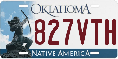 OK license plate 827VTH