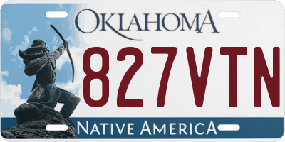 OK license plate 827VTN