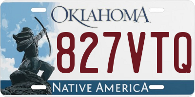 OK license plate 827VTQ