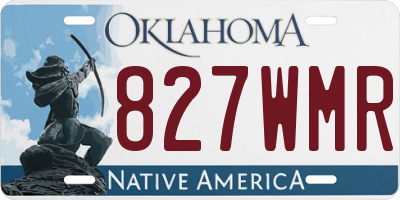 OK license plate 827WMR