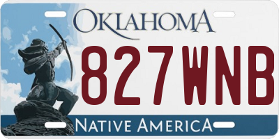 OK license plate 827WNB