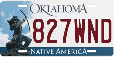 OK license plate 827WND