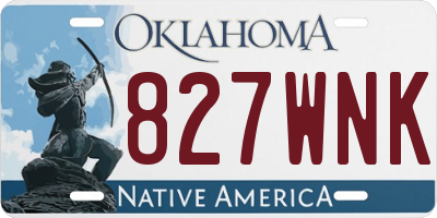 OK license plate 827WNK
