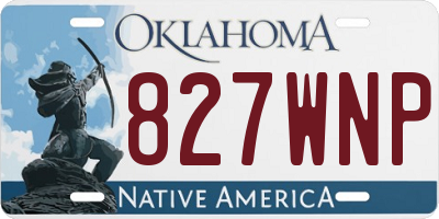 OK license plate 827WNP