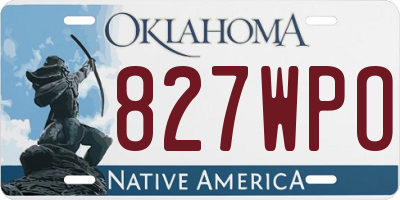 OK license plate 827WPO