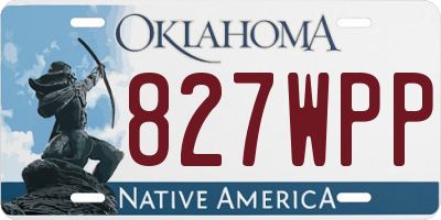 OK license plate 827WPP