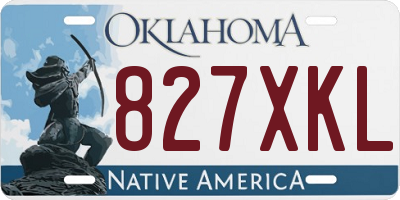 OK license plate 827XKL