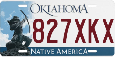 OK license plate 827XKX