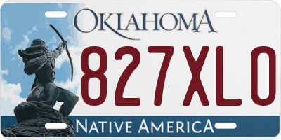 OK license plate 827XLO