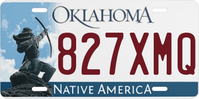 OK license plate 827XMQ