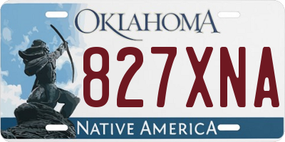 OK license plate 827XNA