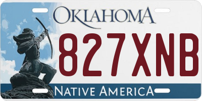 OK license plate 827XNB